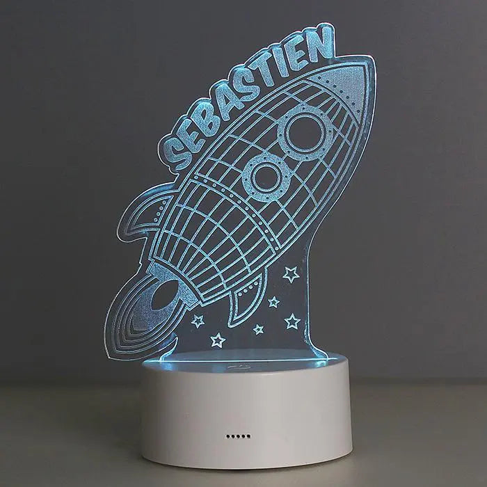 Personalised Space Rocket LED Colour Changing Wireframe Night Light: 6 - LED Lighting By Gift Moments