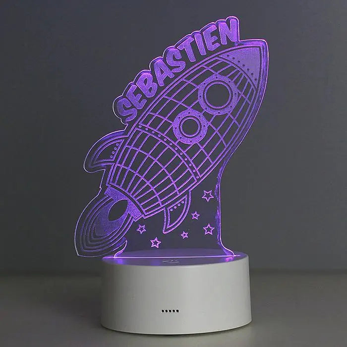Personalised Space Rocket LED Colour Changing Wireframe Night Light: 5 - LED Lighting By Gift Moments