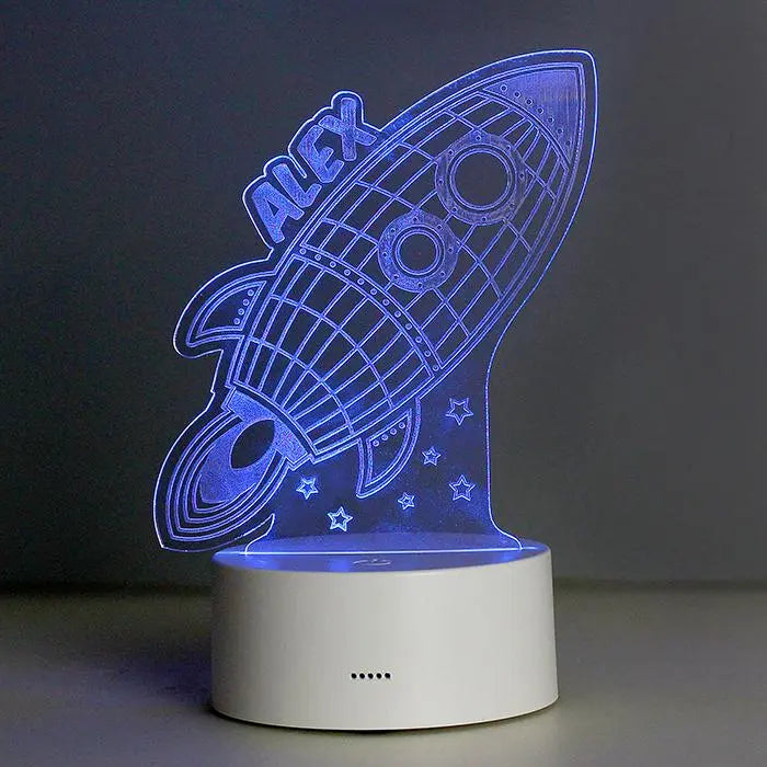 Personalised Space Rocket LED Colour Changing Wireframe Night Light: 4 - LED Lighting By Gift Moments