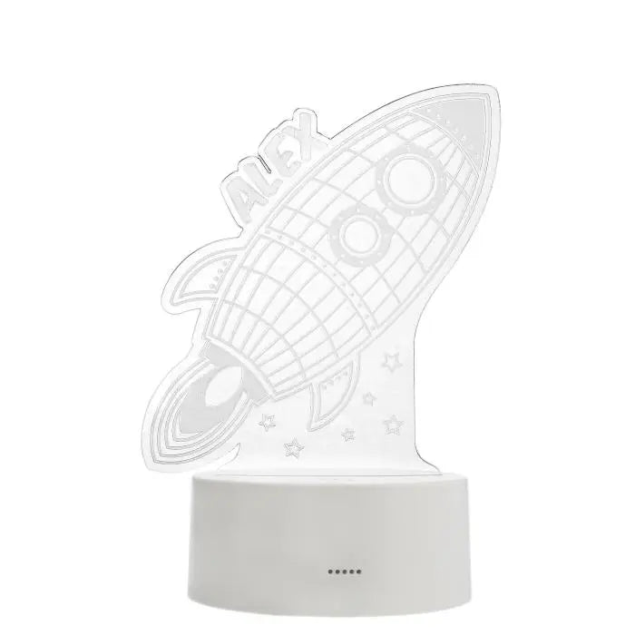 Personalised Space Rocket LED Colour Changing Wireframe Night Light: 8 - LED Lighting By Gift Moments
