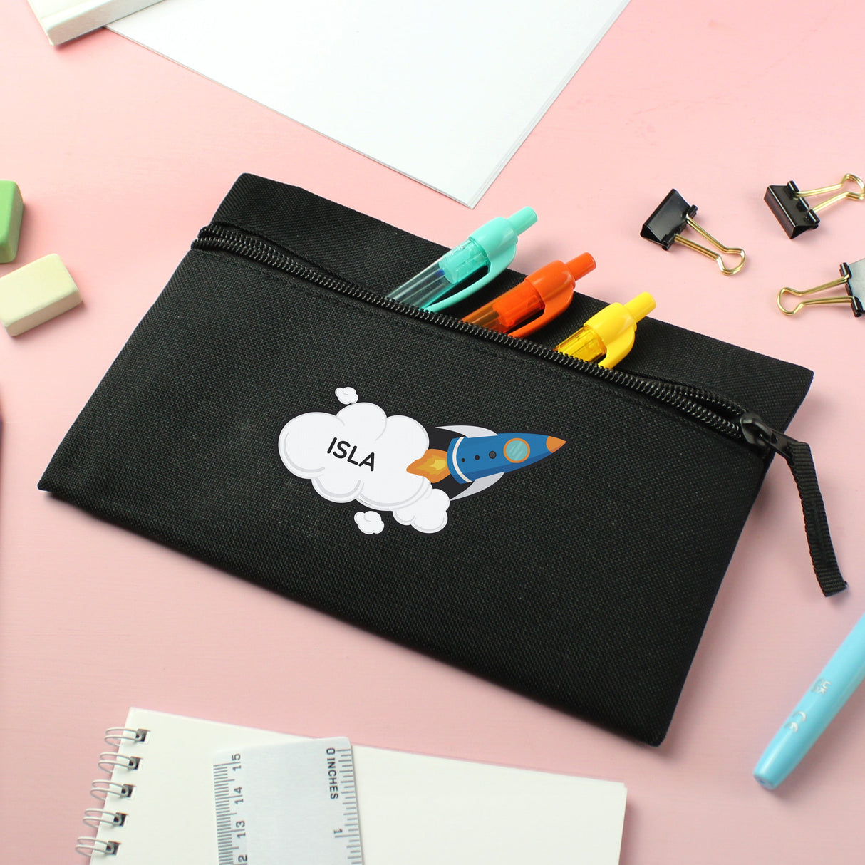 Personalised Space Rocket Pencil Case - Shop Pencil Cases & Sets At Gift Moments - 2