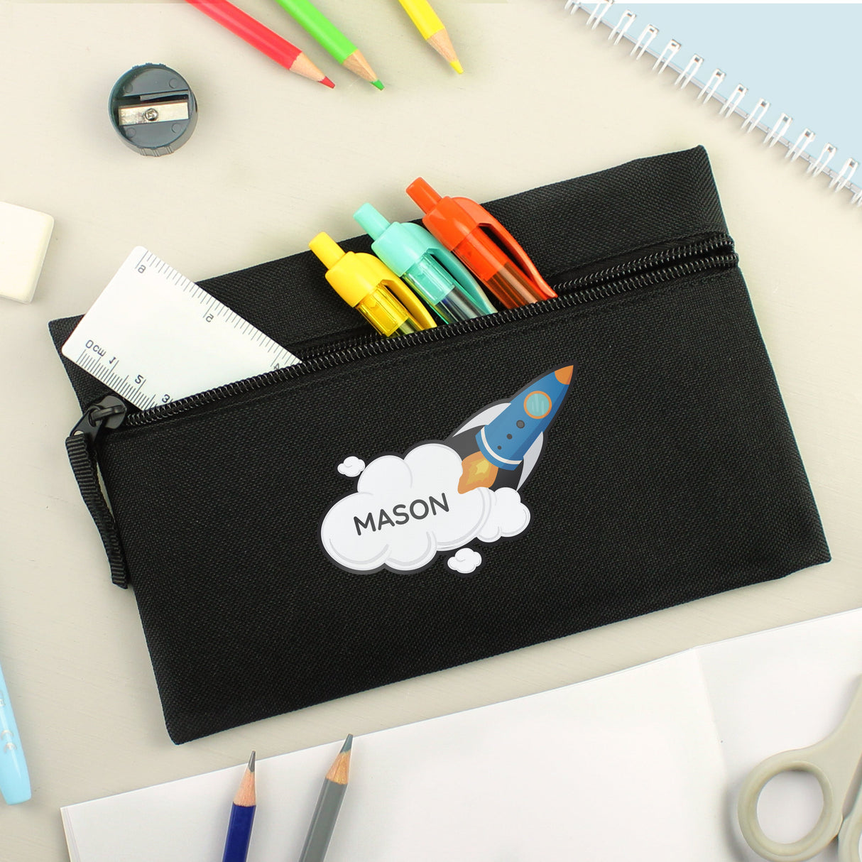 Personalised Space Rocket Pencil Case - Shop Pencil Cases & Sets At Gift Moments - 1