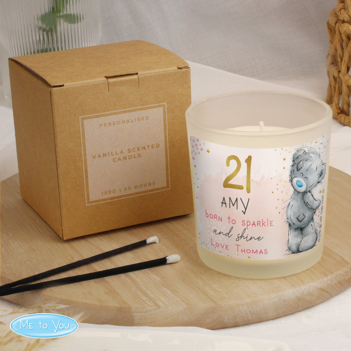 Personalised Me To You Sparkle Birthday Scented Jar Candle - Shop Candles At Gift Moments - 2
