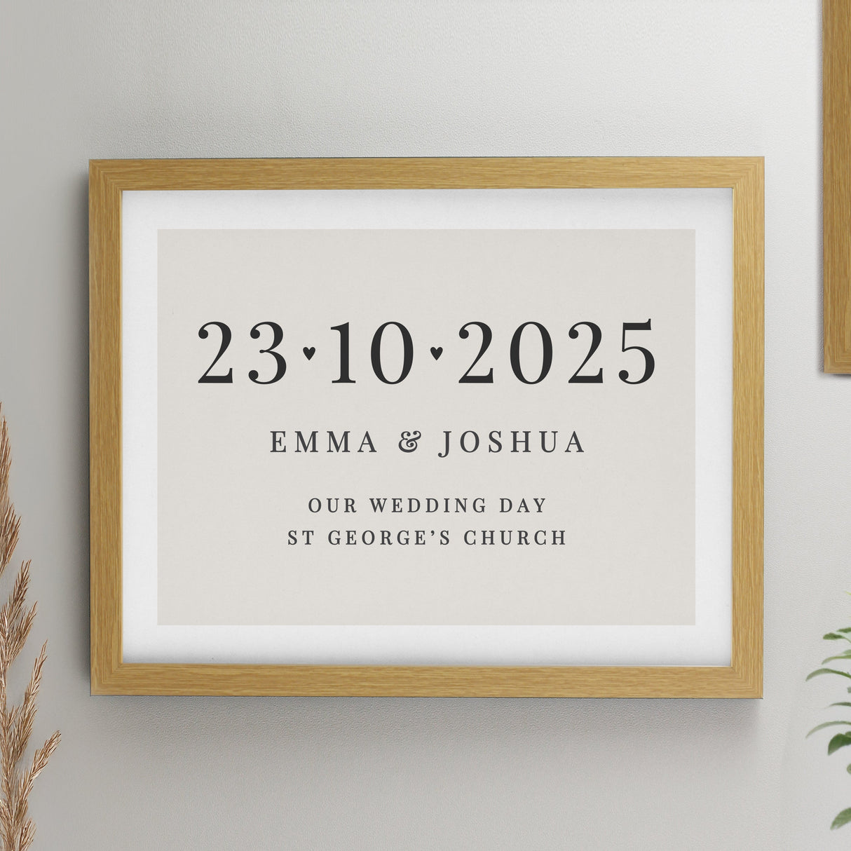 Personalised Special Date Framed Prints - Oak - Shop Framed Prints At Gift Moments - 1