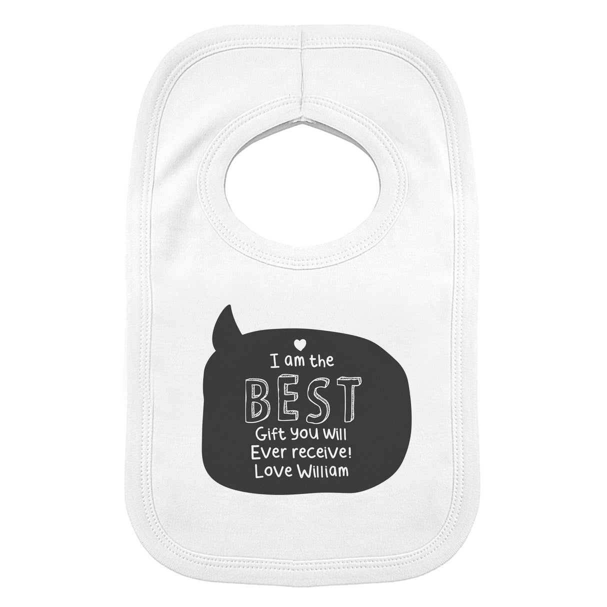 Personalised Speech Bubble Bib: 2 - Baby Clothing By Gift Moments