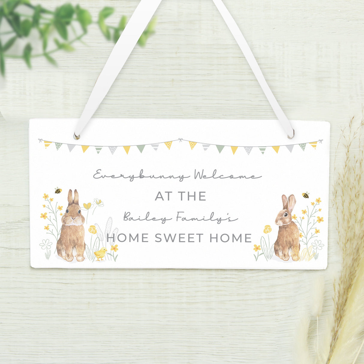 Personalised Spring Bunny Wooden Sign: 2 - Signs & Plaques By Gift Moments