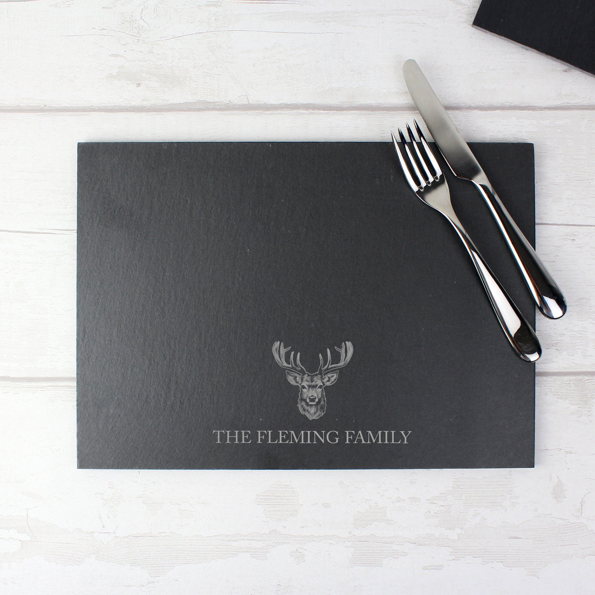Personalised Stag Slate Placemat: 1 - Placemats By Gift Moments