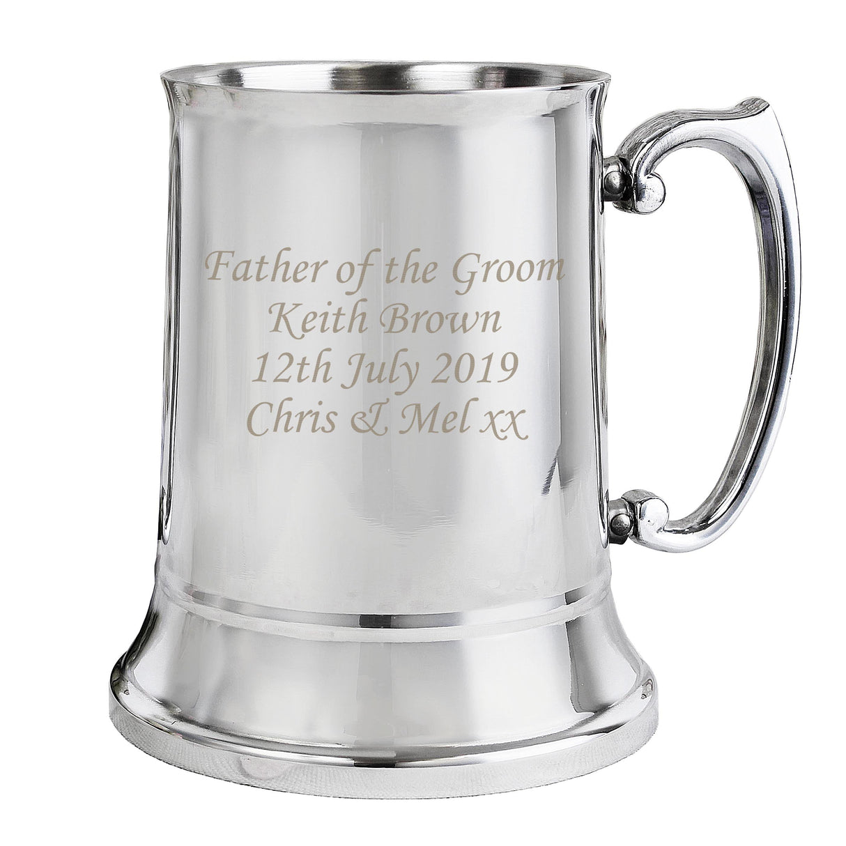 Personalised Stainless Steel Tankard: 3 - Tankards By Gift Moments