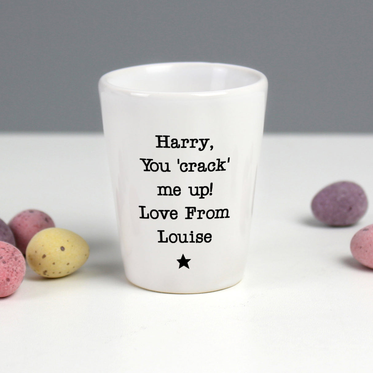 Personalised Star Free Text Egg Cup: 3 - Egg Cups By Gift Moments