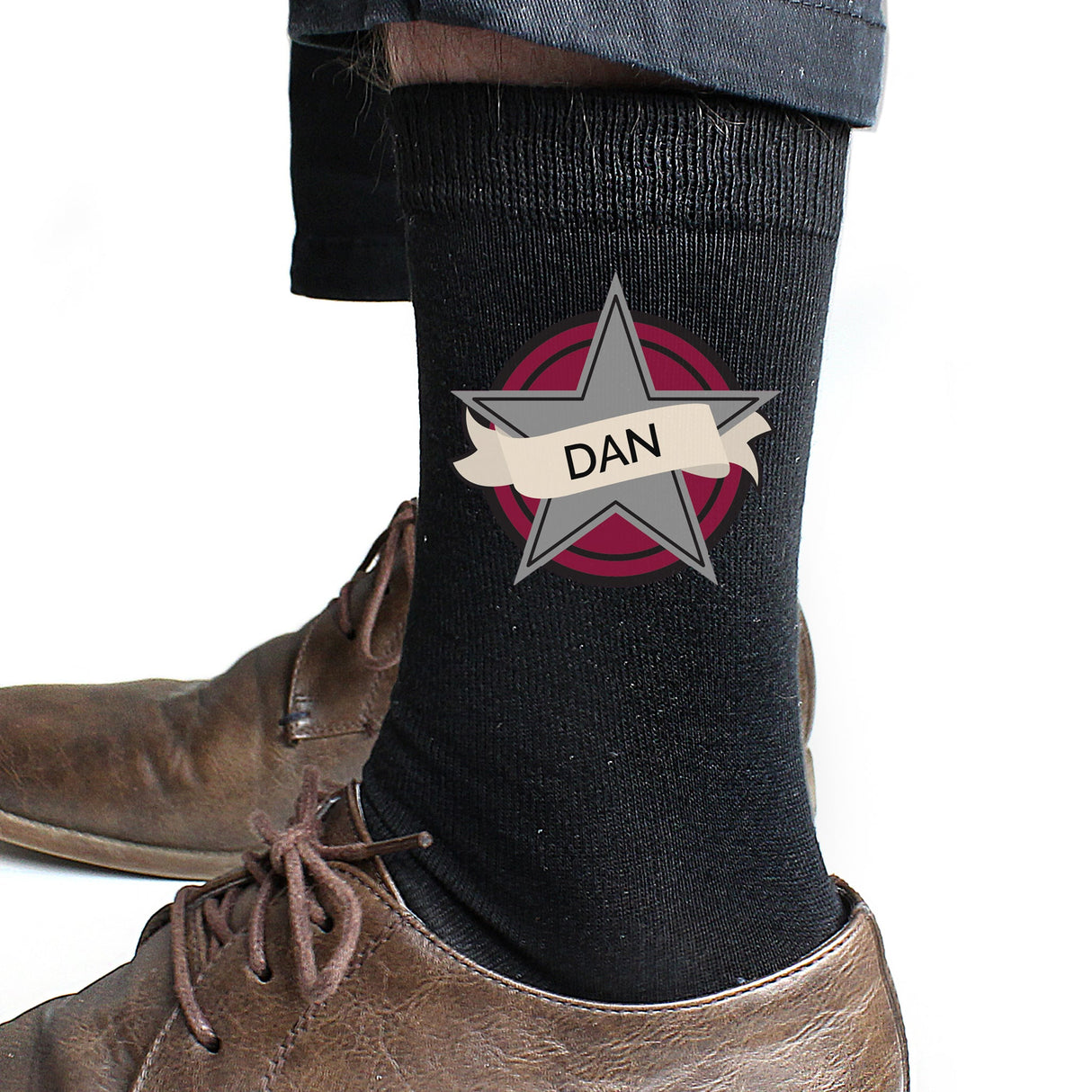Personalised Star Men’s Socks: 4 - Clothing By Gift Moments