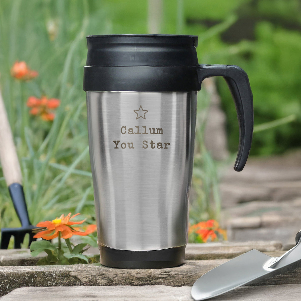 Personalised Star Metal Travel Mug: 2 - Travel Mugs By Gift Moments