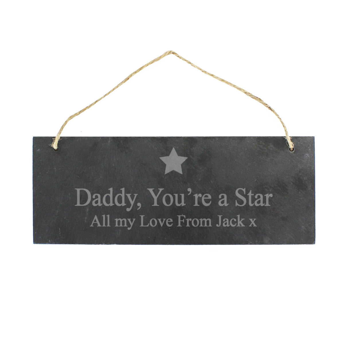 Personalised Star Motif Hanging Slate Plaque: 2 - Signs & Plaques By Gift Moments