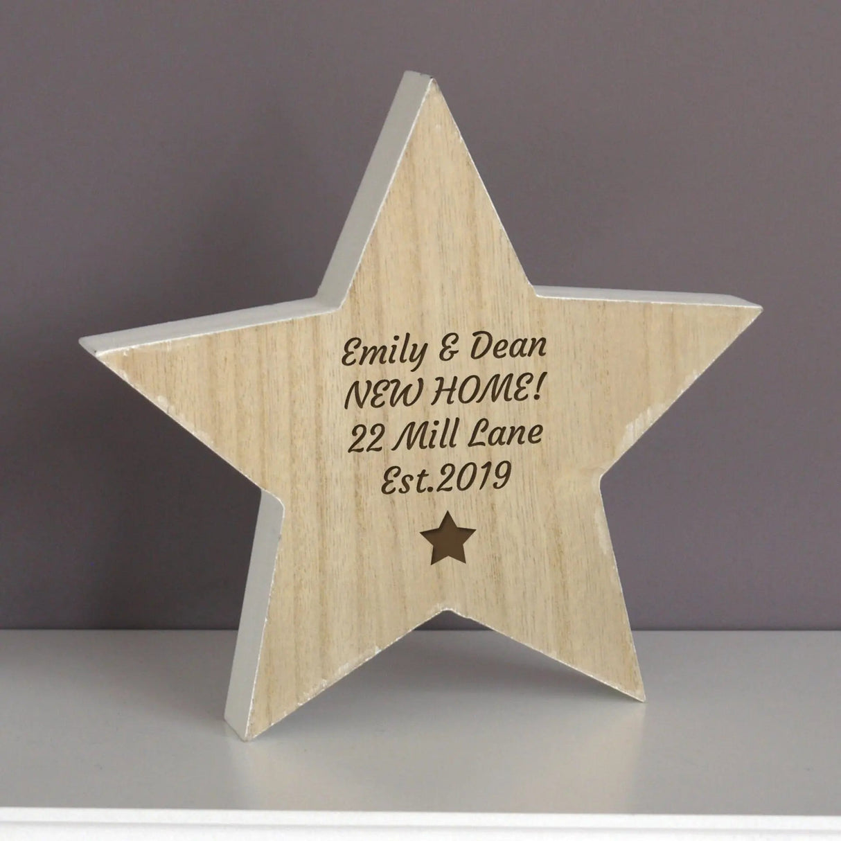 Personalised Star Motif Rustic Wooden Star Decoration - Shop Christmas Decorations At Gift Moments - 2