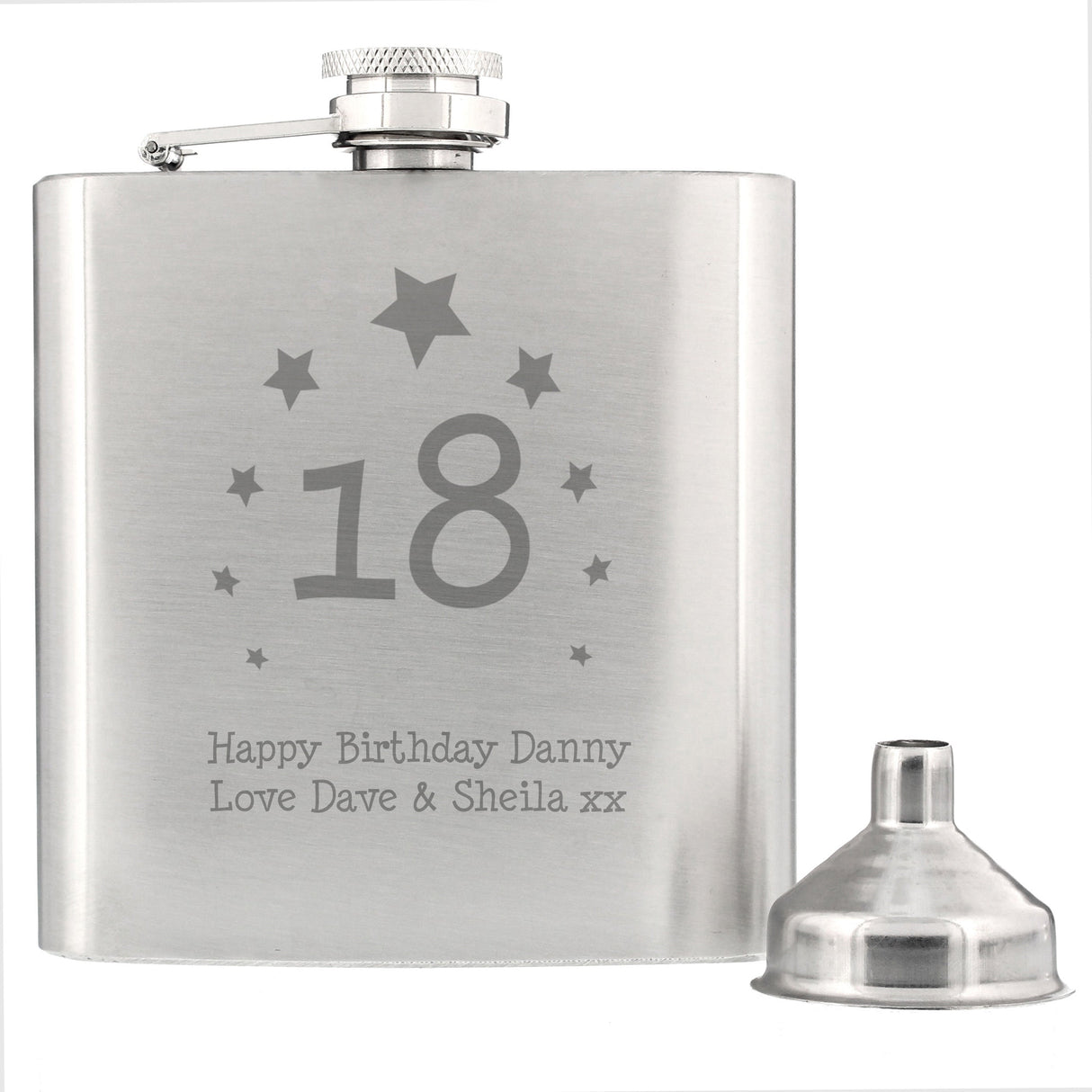 Personalised Stars Age Hip Flask: 3 - Hip Flasks By Gift Moments