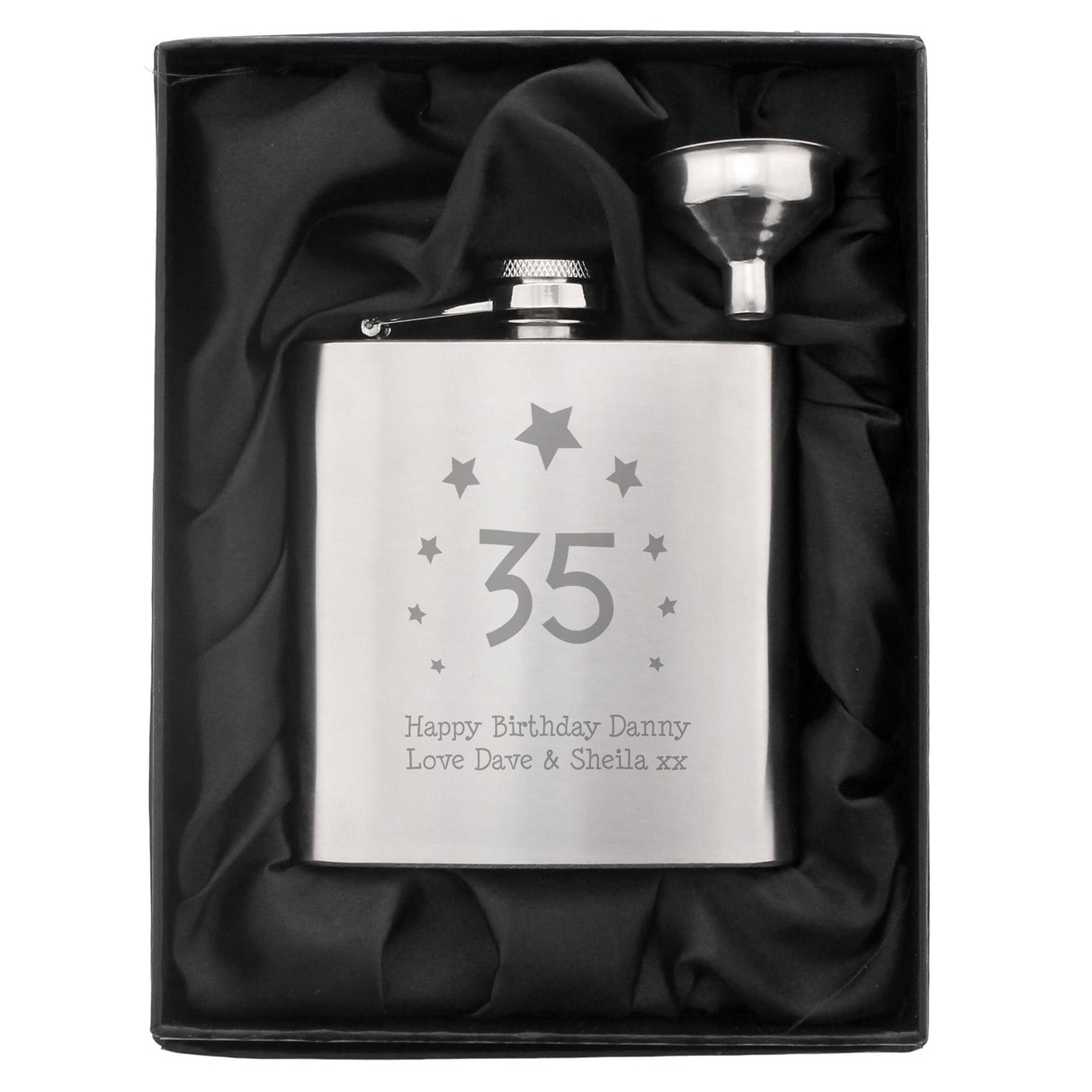 Personalised Stars Age Hip Flask: 2 - Hip Flasks By Gift Moments