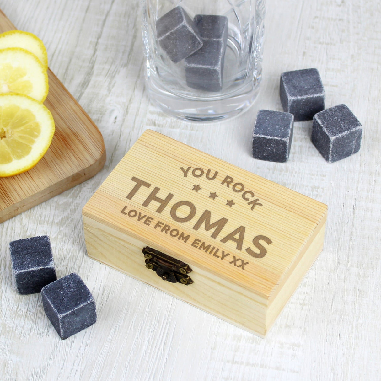 Personalised Stars Free Text Cooling Stones: 2 - Barware By Gift Moments
