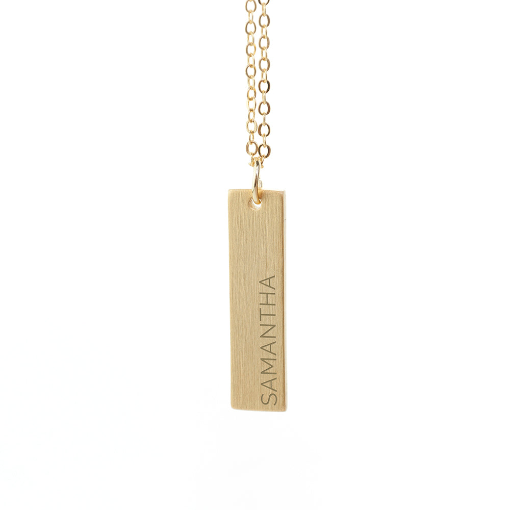 Personalised Statement Gold Bar Necklace: 5 - Necklaces By Gift Moments
