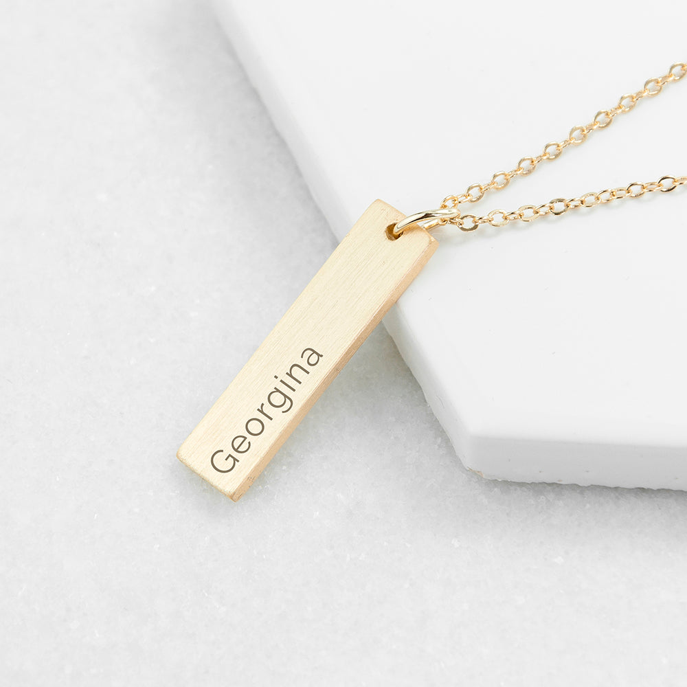 Personalised Statement Gold Bar Necklace: 4 - Necklaces By Gift Moments