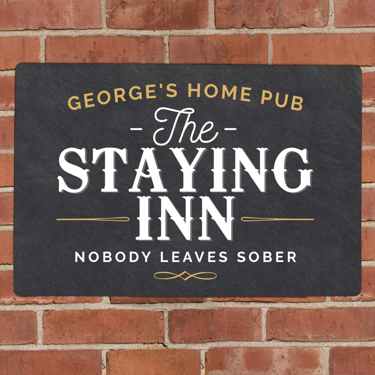 Personalised Staying Inn Metal Sign: 1 - Signs & Plaques By Gift Moments