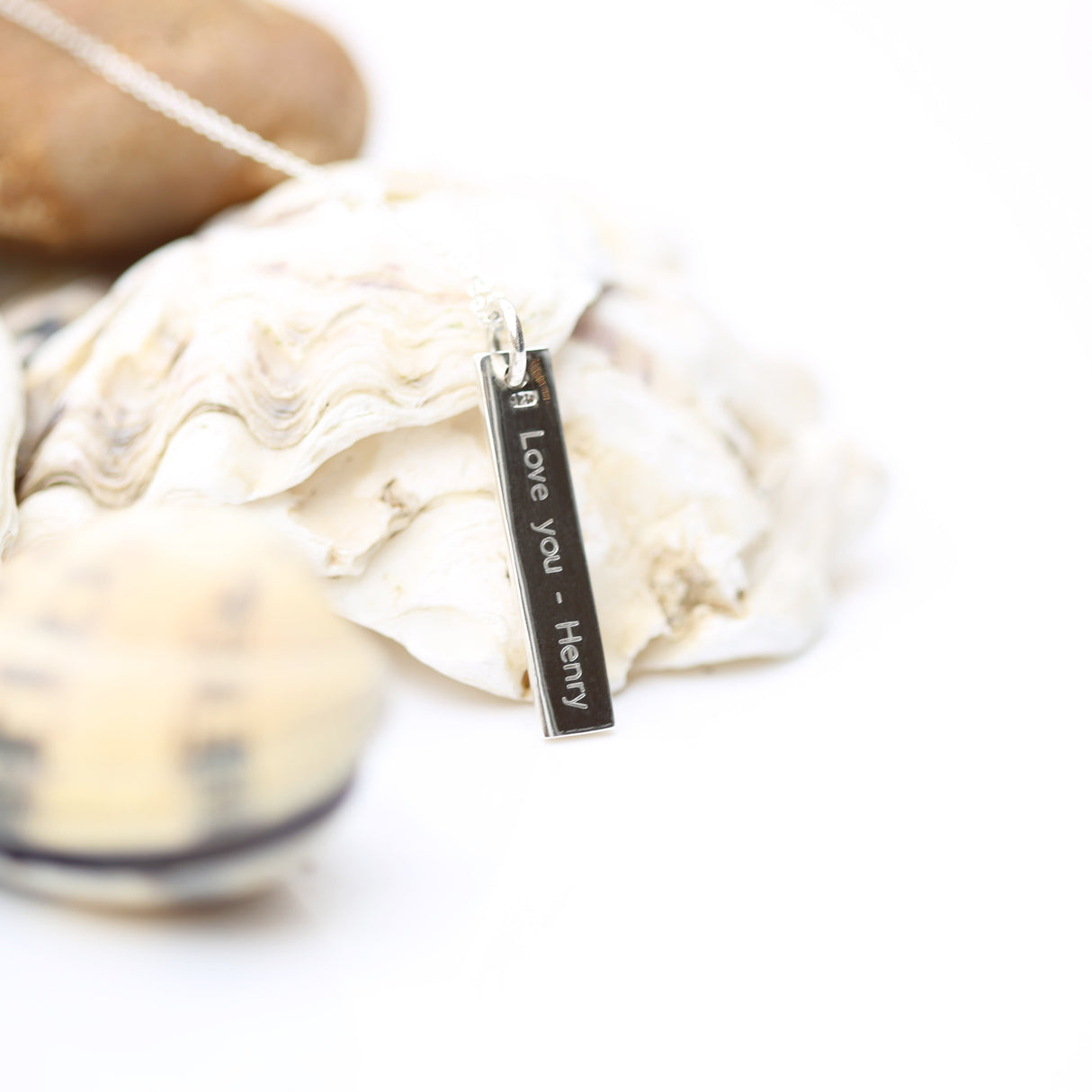 Personalised Sterling Silver Bar Necklace: 2 - Necklaces By Gift Moments