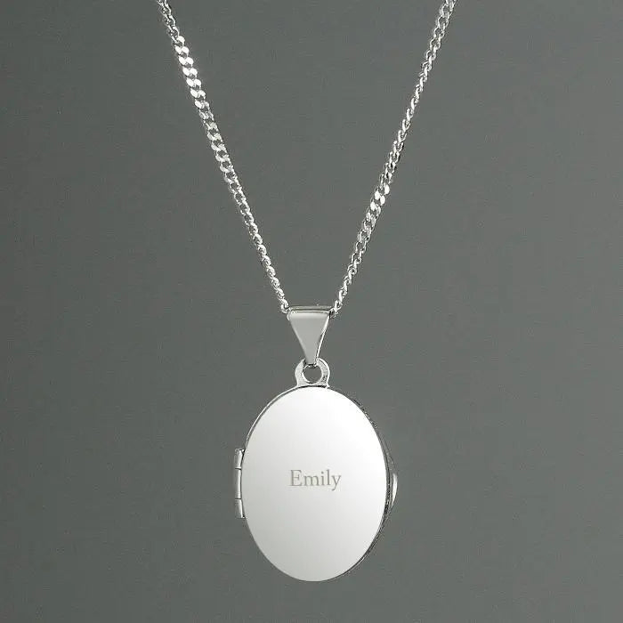 Personalised Sterling Silver Oval Locket Necklace - Shop Necklaces At Gift Moments - 1
