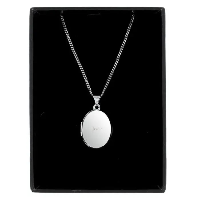Personalised Sterling Silver Oval Locket Necklace - Shop Necklaces At Gift Moments - 5