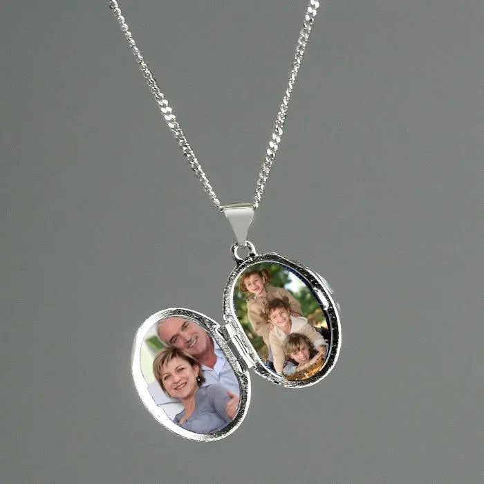 Personalised Sterling Silver Oval Locket Necklace - Shop Necklaces At Gift Moments - 7