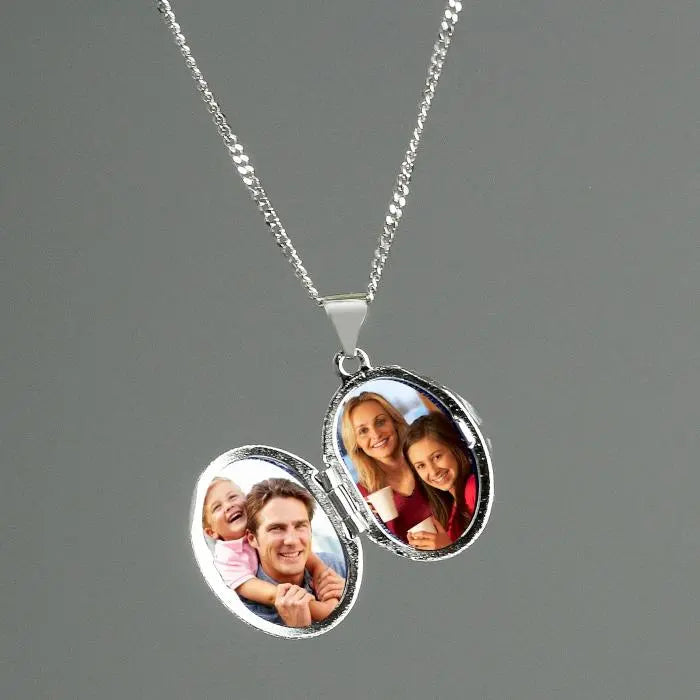 Personalised Sterling Silver Oval Locket Necklace - Shop Necklaces At Gift Moments - 2