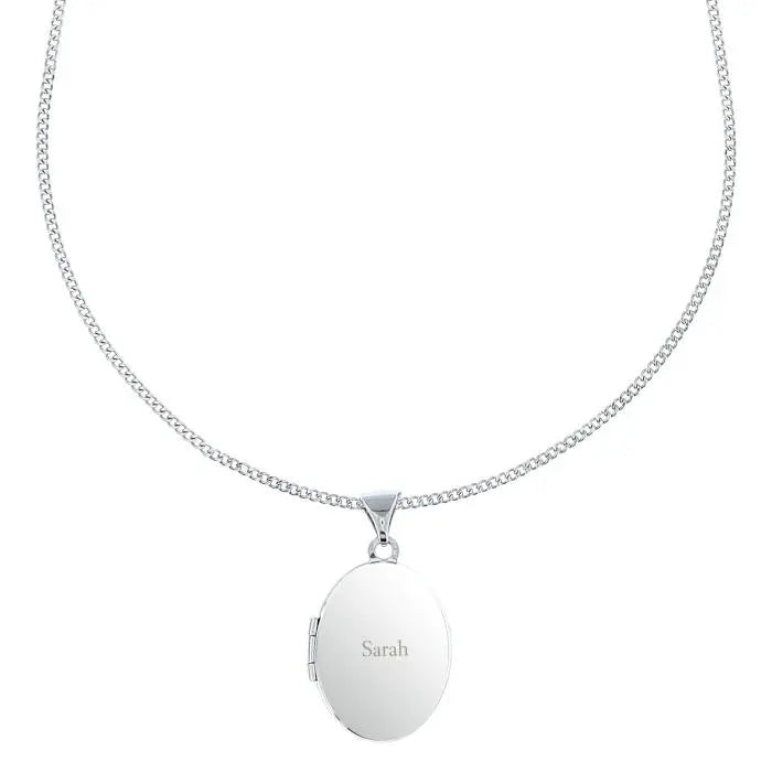 Personalised Sterling Silver Oval Locket Necklace - Shop Necklaces At Gift Moments - 3