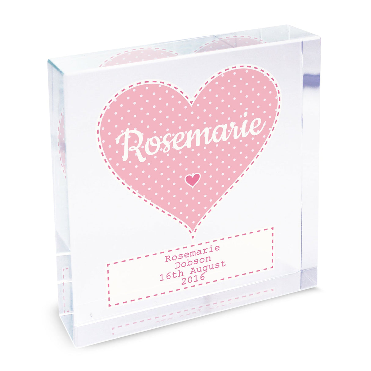 Personalised Stitch & Dot Baby Girl Crystal Token - Shop Crystal Tokens At Gift Moments - 6