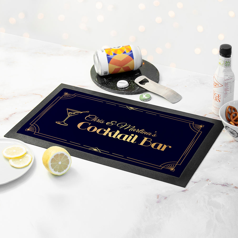 Personalised Stylish Cocktail Bar Mat: 3 - Barware By Gift Moments