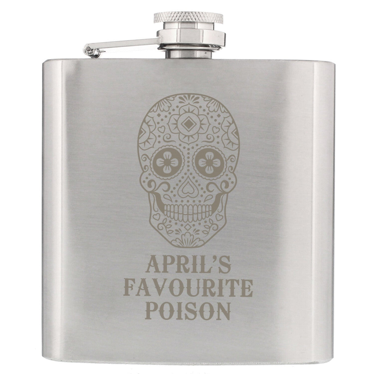 Personalised Sugar Skull Hip Flask: 4 Hip Flasks By Gift Moments