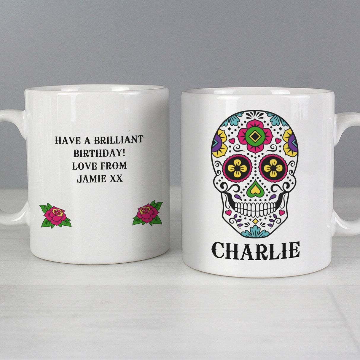Personalised Sugar Skull Mug: 4 - Mugs By Gift Moments