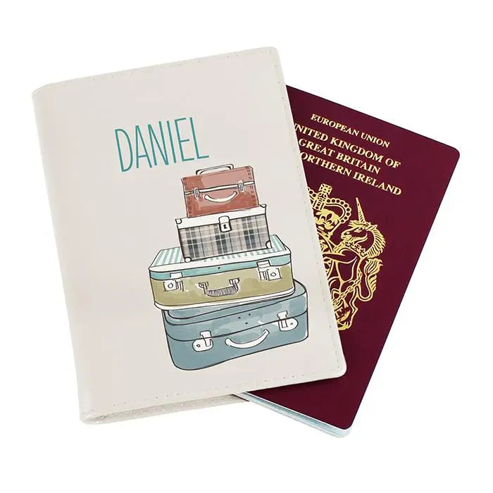Personalised Suitcases Cream Passport Holder: 3 - Passport Holders By Gift Moments