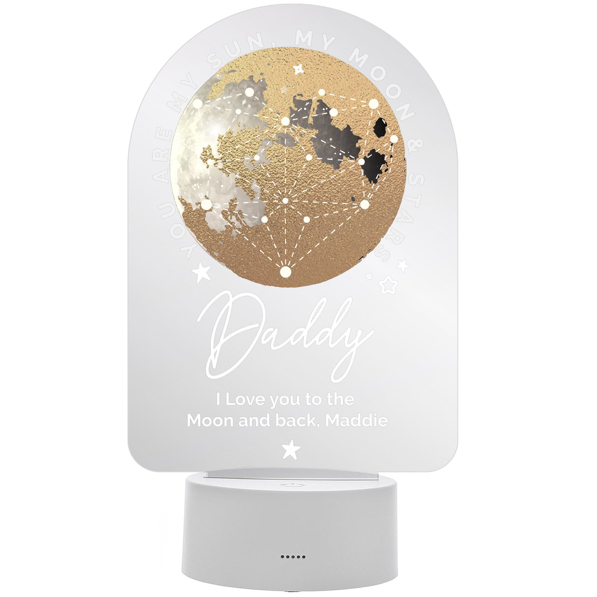 Personalised Sun Moon & Stars LED Colour Changing Night Light: 5 - LED Lighting By Gift Moments