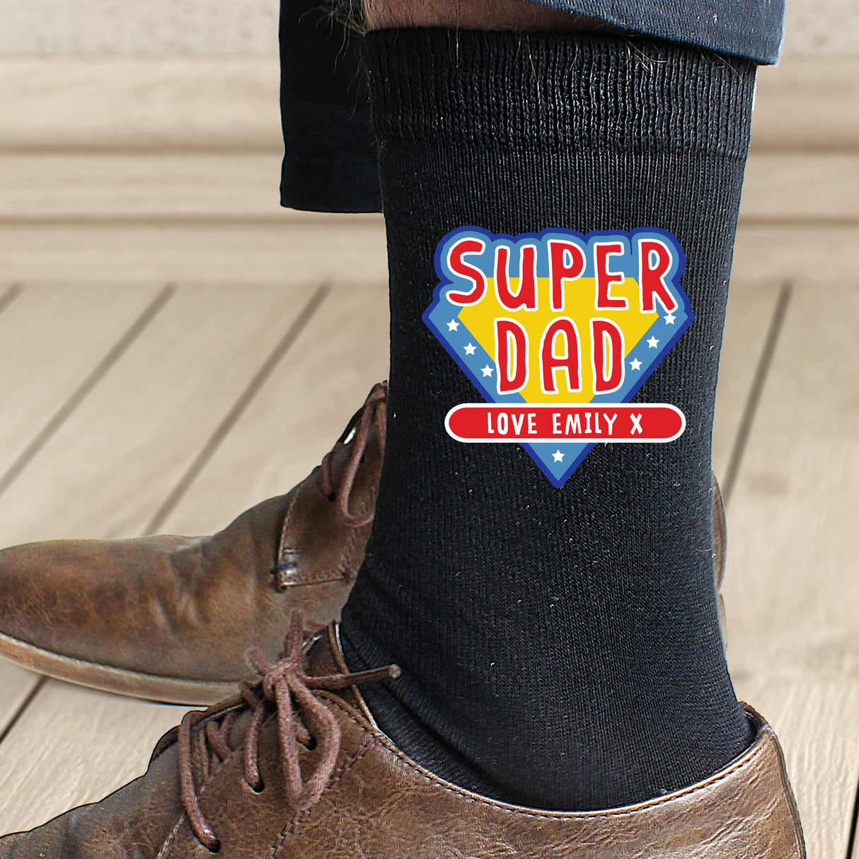 Personalised Super Dad Mens Socks: 3 - Clothing By Gift Moments