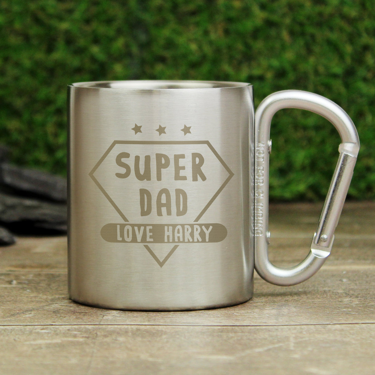 Personalised Super Dad Stainless Steel Mug: 2 - Outdoor Mugs By Gift Moments