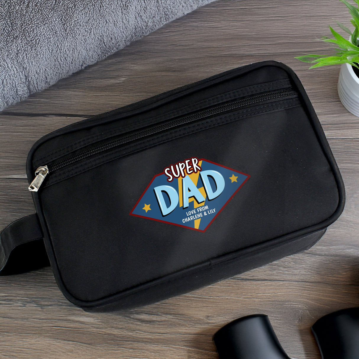 Personalised Super Dad Toiletry Bag: 2 - Toiletry & Makeup Bags By Gift Moments