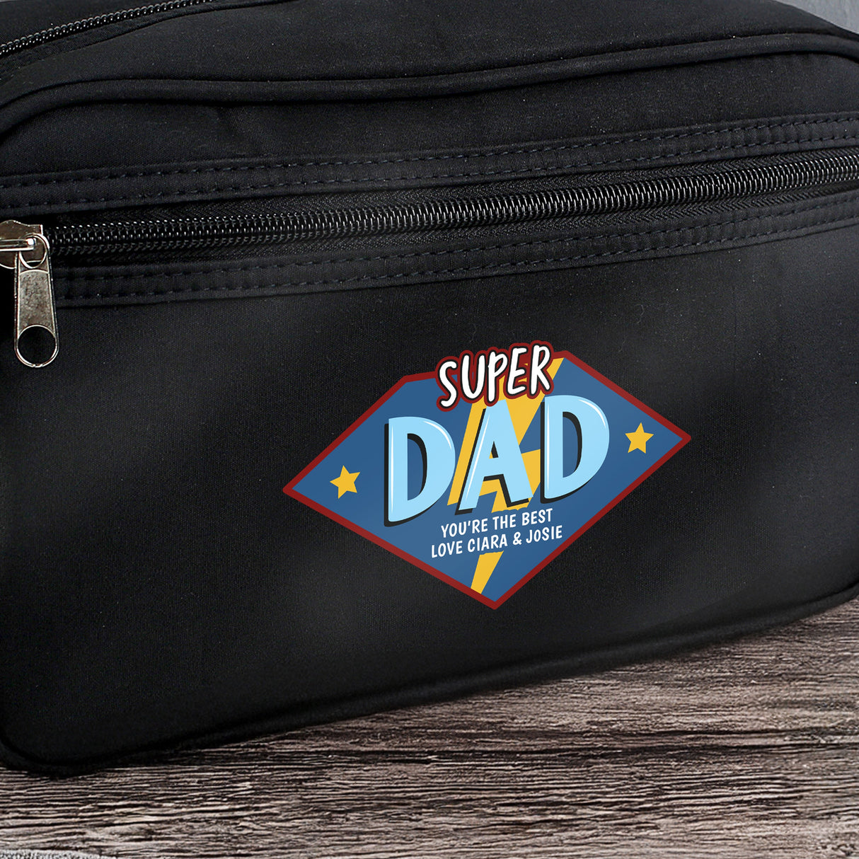 Personalised Super Dad Toiletry Bag: 3 - Toiletry & Makeup Bags By Gift Moments