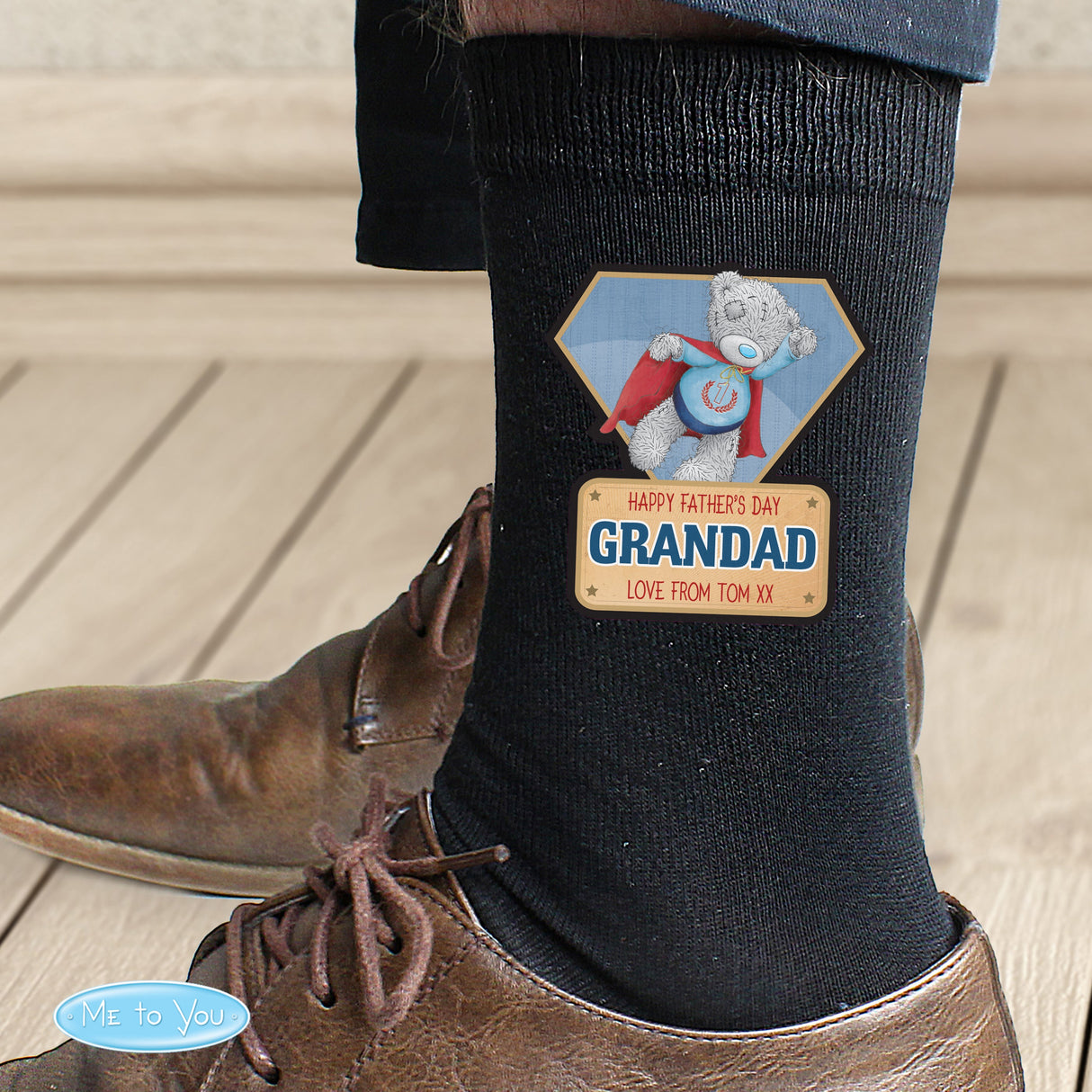 Personalised Me To You Super Hero Mens Socks: 5 - Clothing