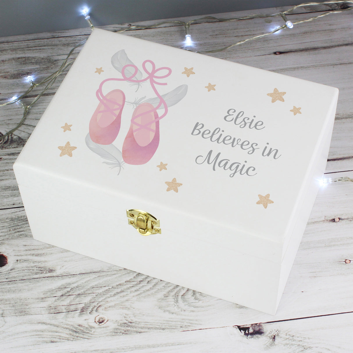 Personalised Swan Lake Ballet White Wooden Keepsake Box: 1 - Keepsake Boxes By Gift Moments