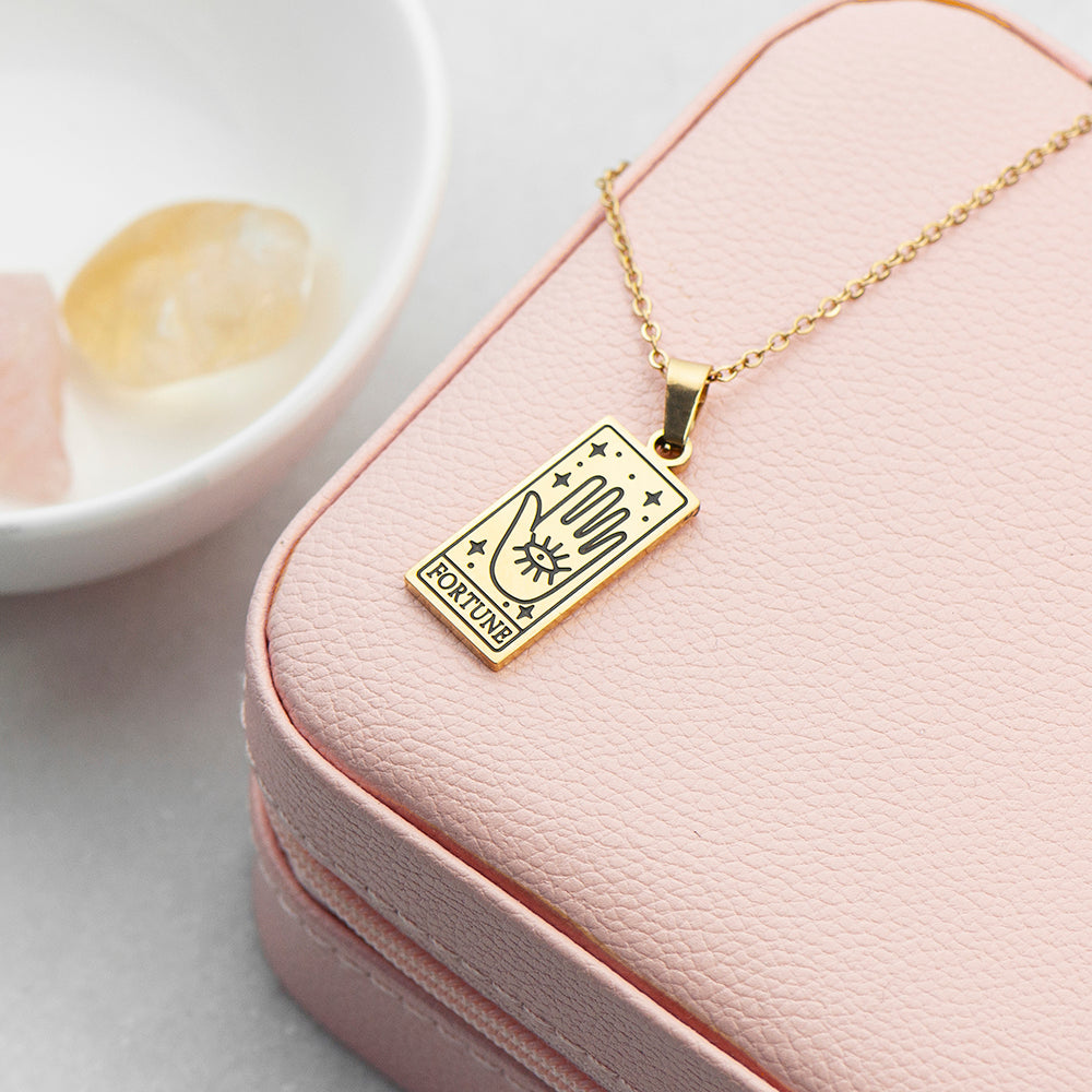 Personalised Tarot Card Gold Necklaces: 9 - Necklaces By Gift Moments