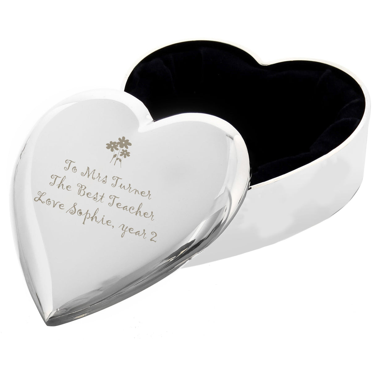 Personalised Teacher Heart Flowers Trinket Box - Shop Trinket Boxes At Gift Moments - 2