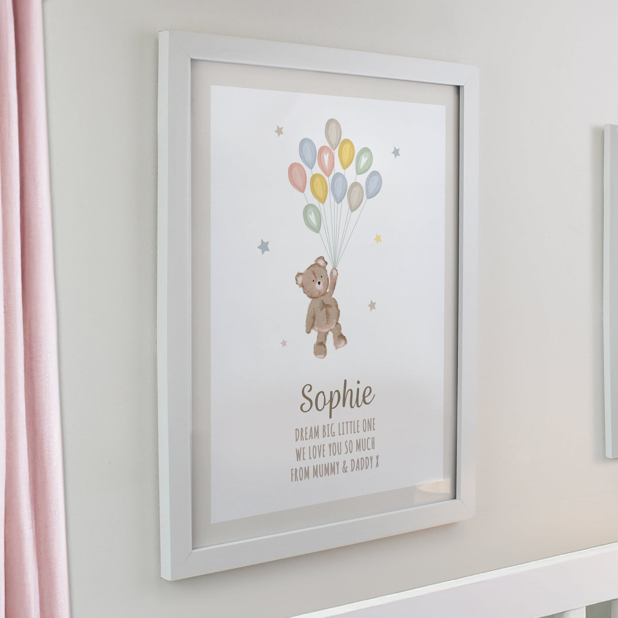 Personalised Teddy Balloon Framed Prints: 6 - Framed Prints By Gift Moments