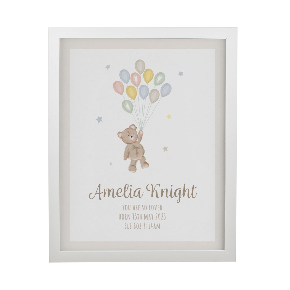 Personalised Teddy Balloon Framed Prints: 9 - Framed Prints By Gift Moments