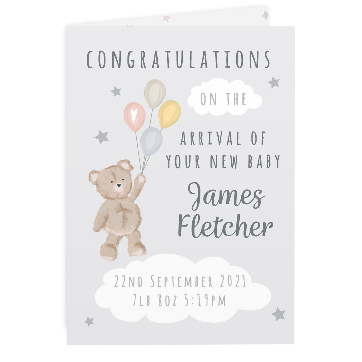 Personalised Teddy & Balloons Card - Shop Greeting Cards At Gift Moments - 3