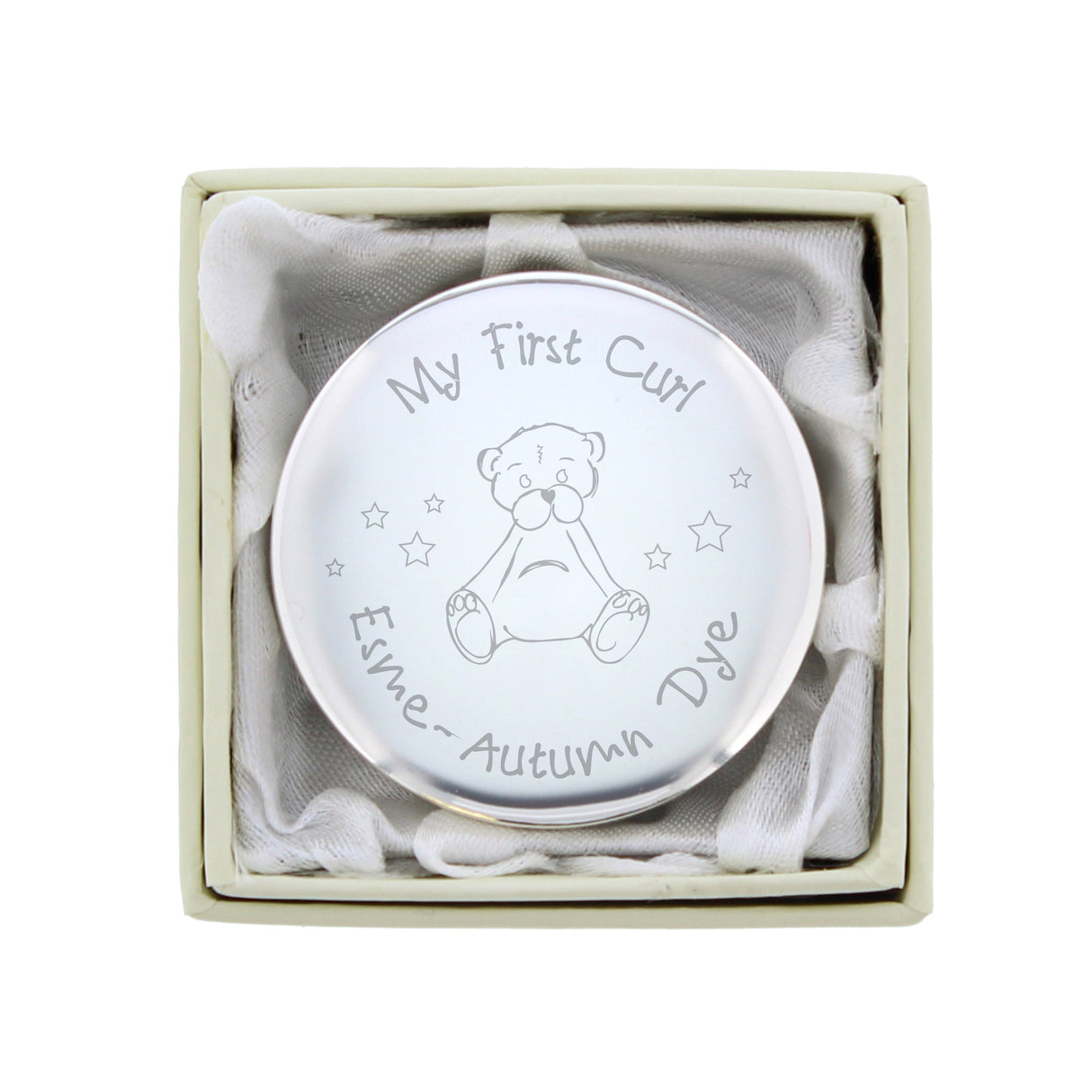 Personalised Teddy My First Curl Trinket Box - Shop Trinket Boxes At Gift Moments - 4