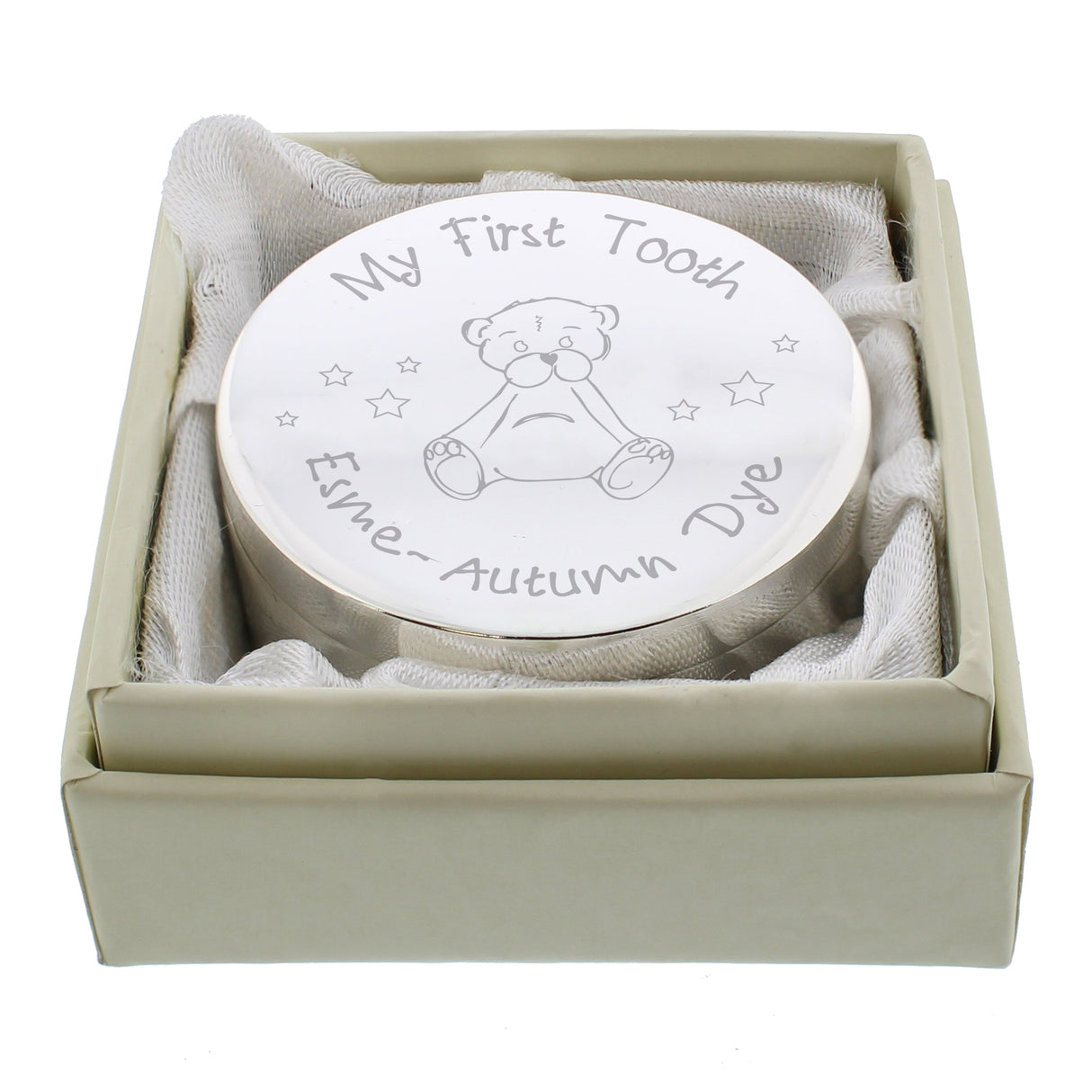 Personalised Teddy My First Tooth Trinket Box: 2 - Trinket Boxes By Gift Moments