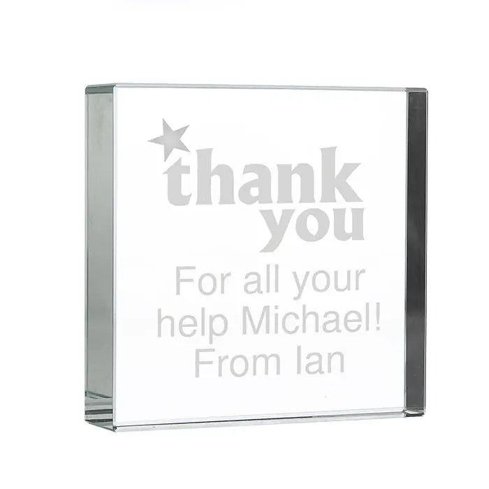 Personalised Thank you Crystal Token: 3 - Crystal Tokens By Gift Moments