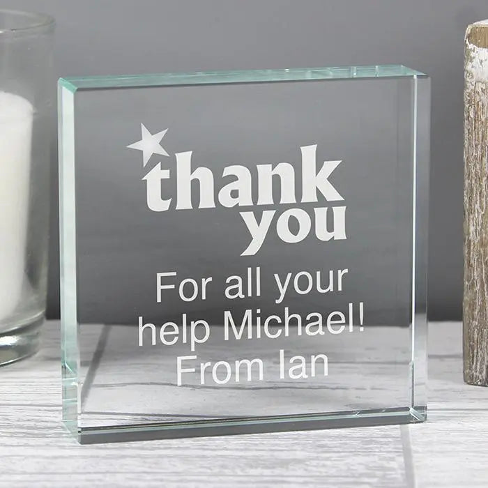 Personalised Thank you Crystal Token: 2 - Crystal Tokens By Gift Moments